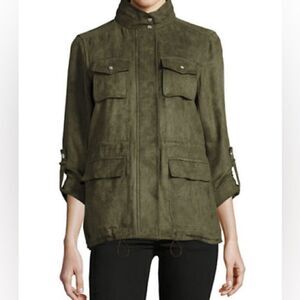 Vince Camuto Faux Suede Anorak-PINE-Small